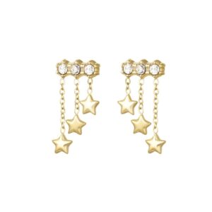 Σκουλαρίκια Stella Chain – Χρυσό
