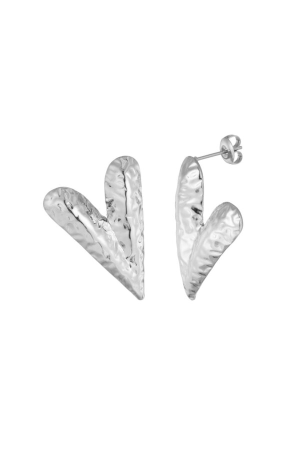 Σκουλαρίκια Structured Love – Ασημί Χρώμα - Image 2