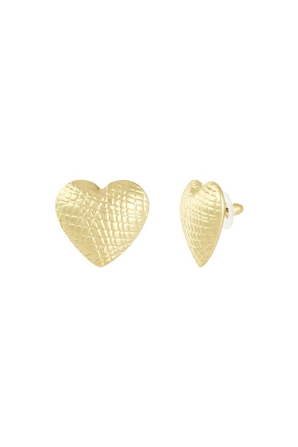 Σκουλαρίκια "Textured Heart" – Χρυσό - Image 3