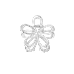 Κλάμερ Μαλλιών Flower Power – Ασημί