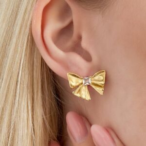 Earrings Bow Era – Ασημί με Ζιρκόν