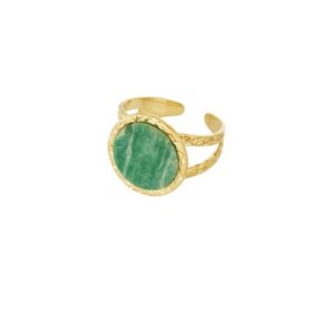 Ring Vintage Look – Πράσινη Οβάλ Πέτρα
