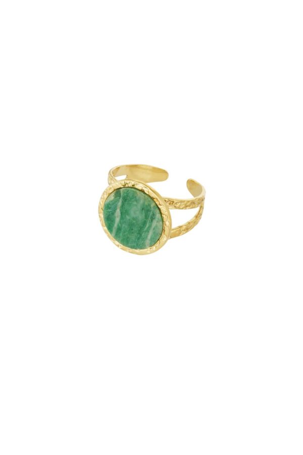 Ring Vintage Look – Πράσινη Οβάλ Πέτρα