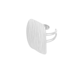 Structured Square Ring – Ασημί