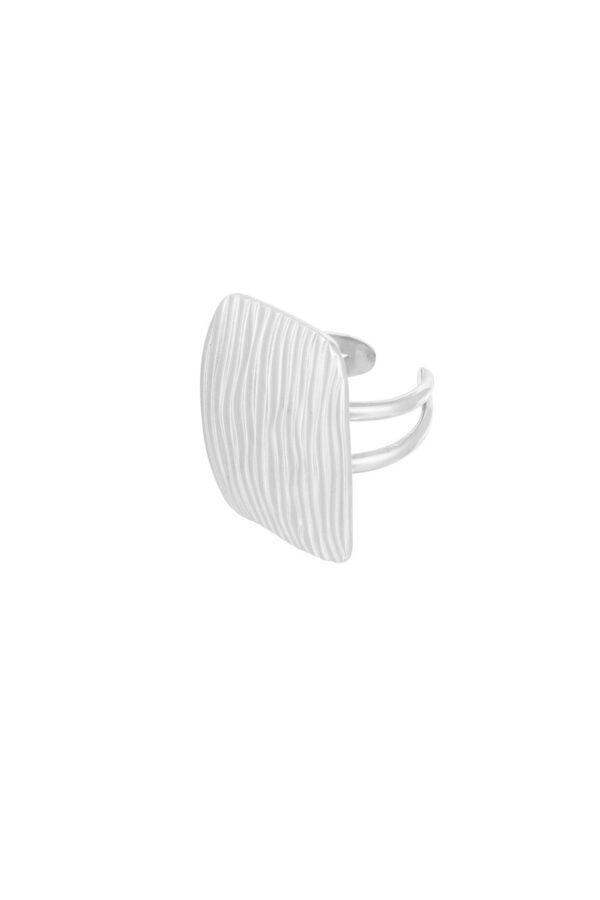 Structured Square Ring – Ασημί