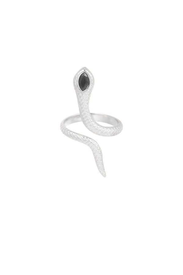 Black Snake Ring – Χρυσο με Ζιρκόν - Image 2