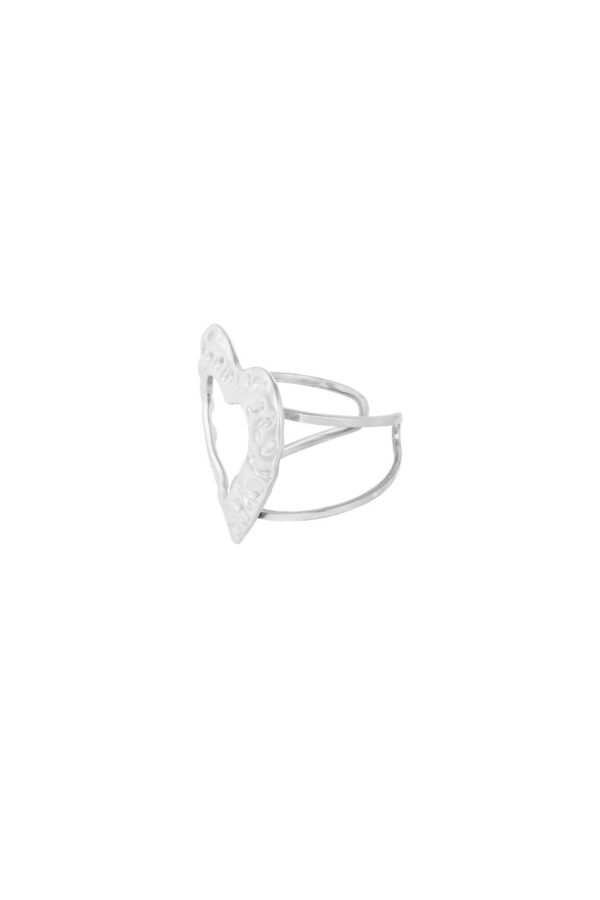 Δαχτυλίδι Textured Love – Ασημί - Image 3