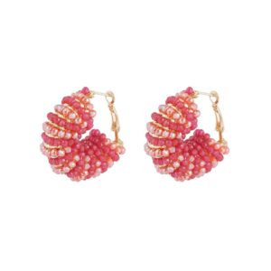 Σκουλαρίκια ‘Crystal Joy’ – Faded Red & Blush Pink