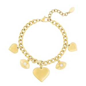 Βραχιόλι ‘Bold Hearts’ – Χρυσό