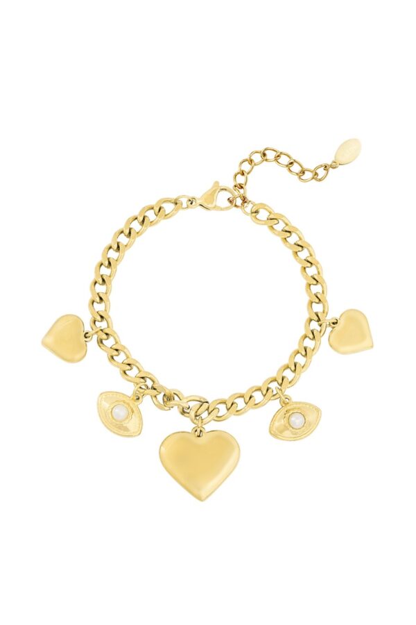 Βραχιόλι ‘Bold Hearts’ – Χρυσό - Image 2