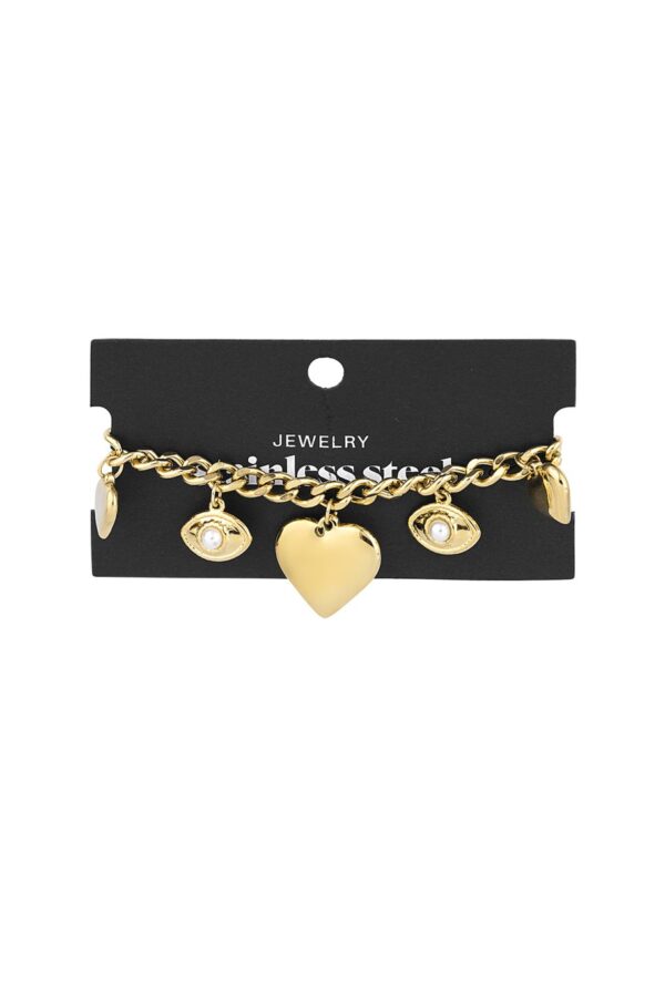 Βραχιόλι ‘Bold Hearts’ – Χρυσό - Image 3