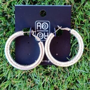 Ασημί Ανάγλυφοι Κρίκοι 40mm -RO Accessories