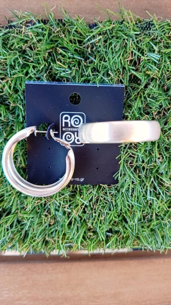 Ασημί Κρίκοι με Λεία Επιφάνεια 40mm -RO Accessories - Image 3