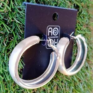 Ασημί Κρίκοι με Λεία Επιφάνεια 40mm -RO Accessories