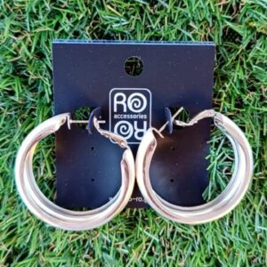 Ασημί Κρίκοι με Λεία Επιφάνεια 40mm -RO Accessories