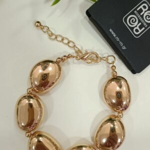Βραχιόλι RO Accessories – Εκθαμβωτικό με  Οβάλ Χρυσά Στοιχεία