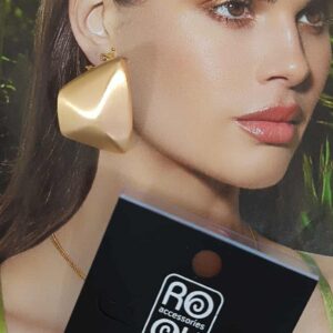 Σκουλαρίκια RO Accessories – Πολύγωνα Χρυσά Ματ Σατινέ