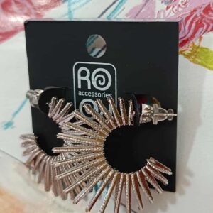 Σκουλαρίκια RO Accessories – Ακτινωτά Ασημί Σχέδιο Ήλιου