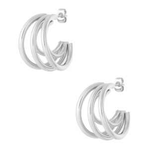 Stainless Steel Quintuple Hoop Earrings: Το Χορευτικό των Κύκλων! 💫
