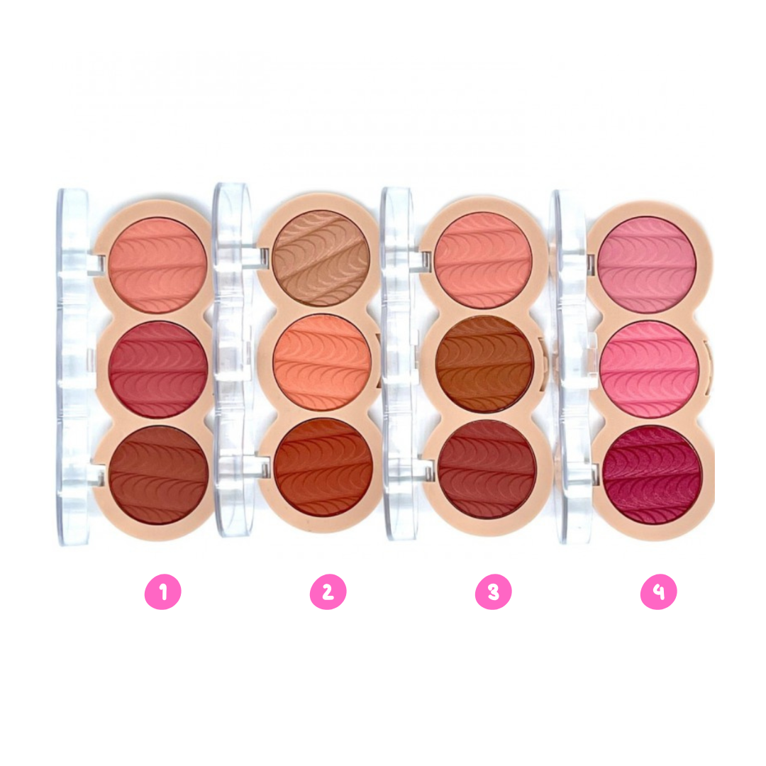 DDONNA Bright Blusher Kit – Ρουζ & Highlighter 3 Αποχρώσεων (Water & Sweatproof) - Image 3