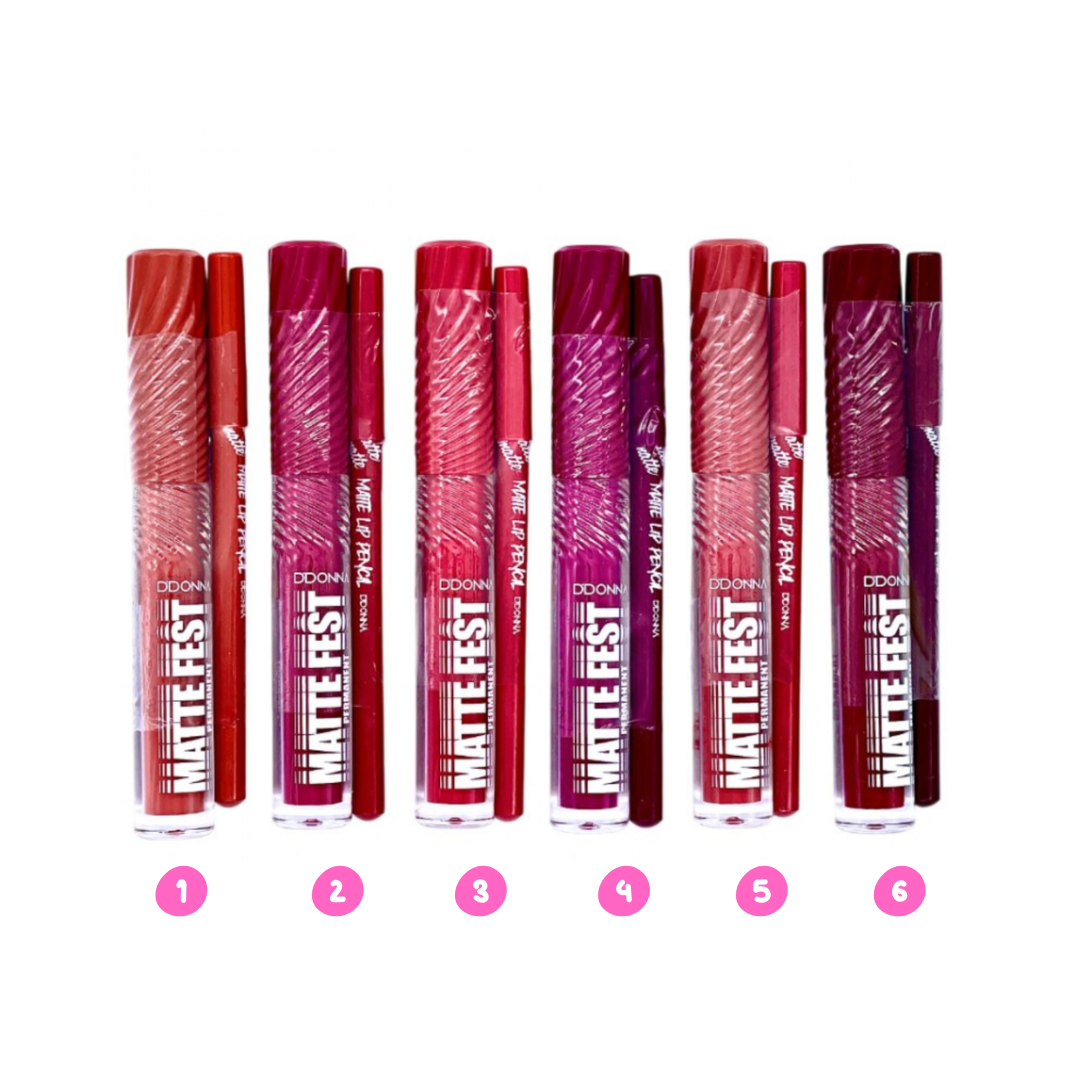 GLOSS & LIP LINER MATTE FEST D'DONNA Σετ 2-σε-1 - Image 3