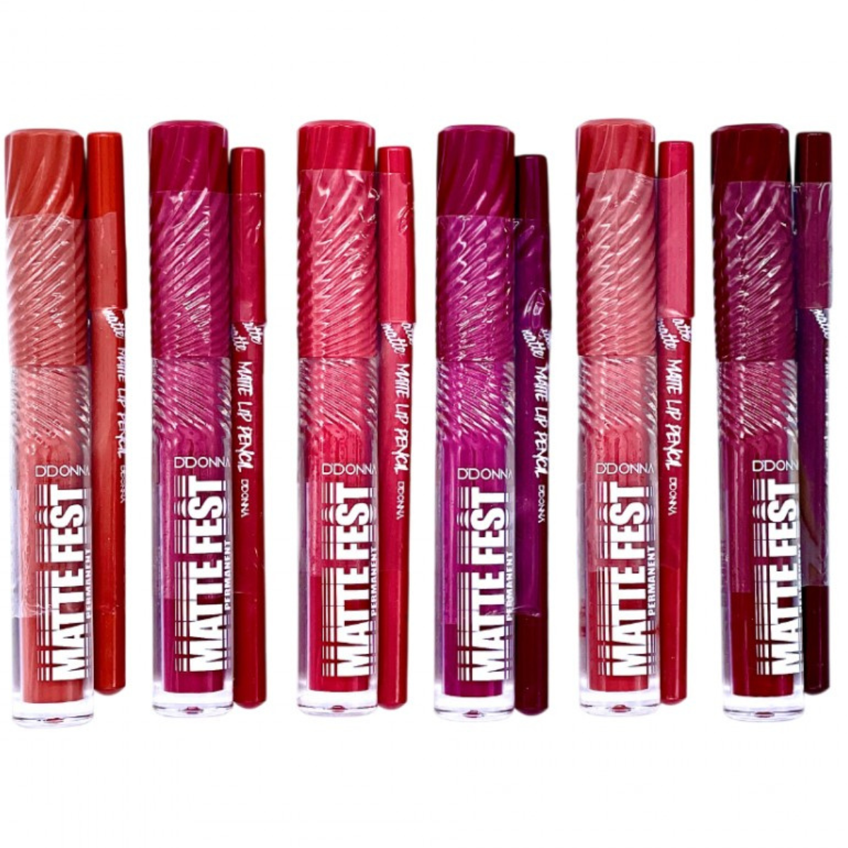 Lip kit D'DONNA BEAUTY για εκλεπτυσμένη εμφάνιση, περιλαμβάνει Lip Contour και Liquid Matte κραγιόν.
