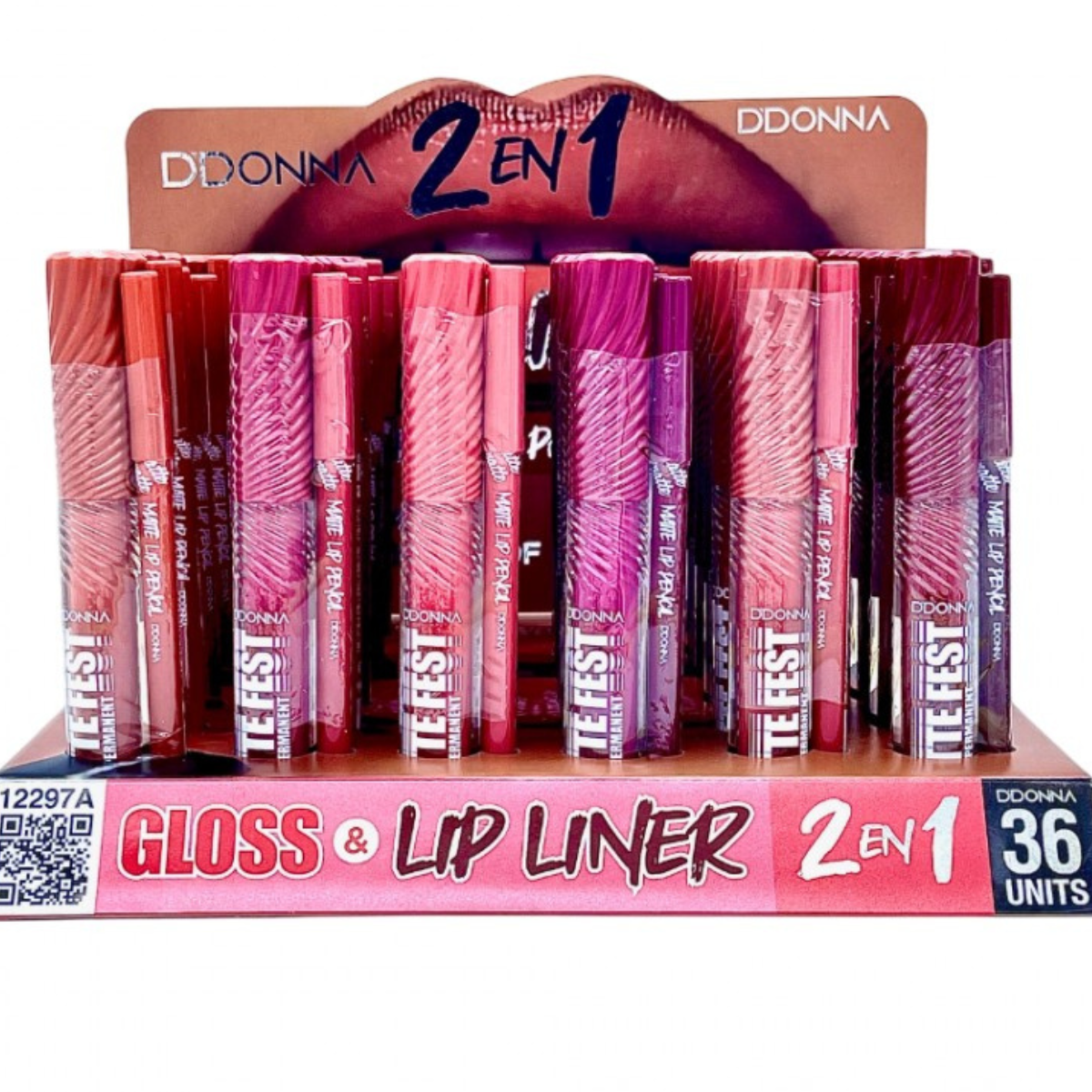 Ματ υγρό κραγιόν και μολύβι χειλιών D'DONNA MATTE FEST, επιλεγμένες συμπληρωματικές αποχρώσεις.