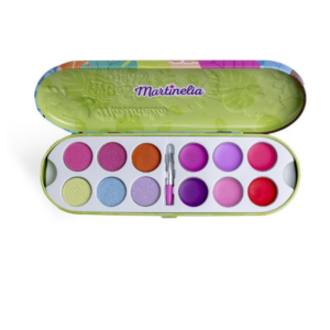 Παιδικό μεταλλικό κουτί μακιγιάζ Martinelia με 6 σκιές ματιών και 6 lip gloss