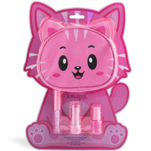 Παιδικό σετ δώρου με lip gloss και lip balm σε γατίσιο νεσεσέρ