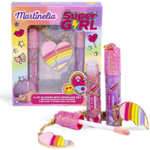 Παιδικό σετ φιλίας Super Girl με lip gloss και μπρελόκ