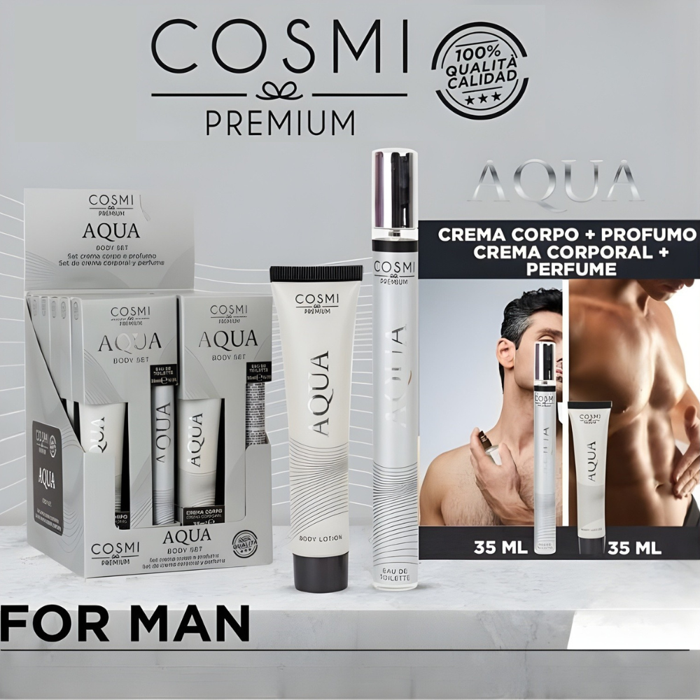 AQUA For Man COSMI PREMIUM σετ αρώματος και κρέμας σώματος