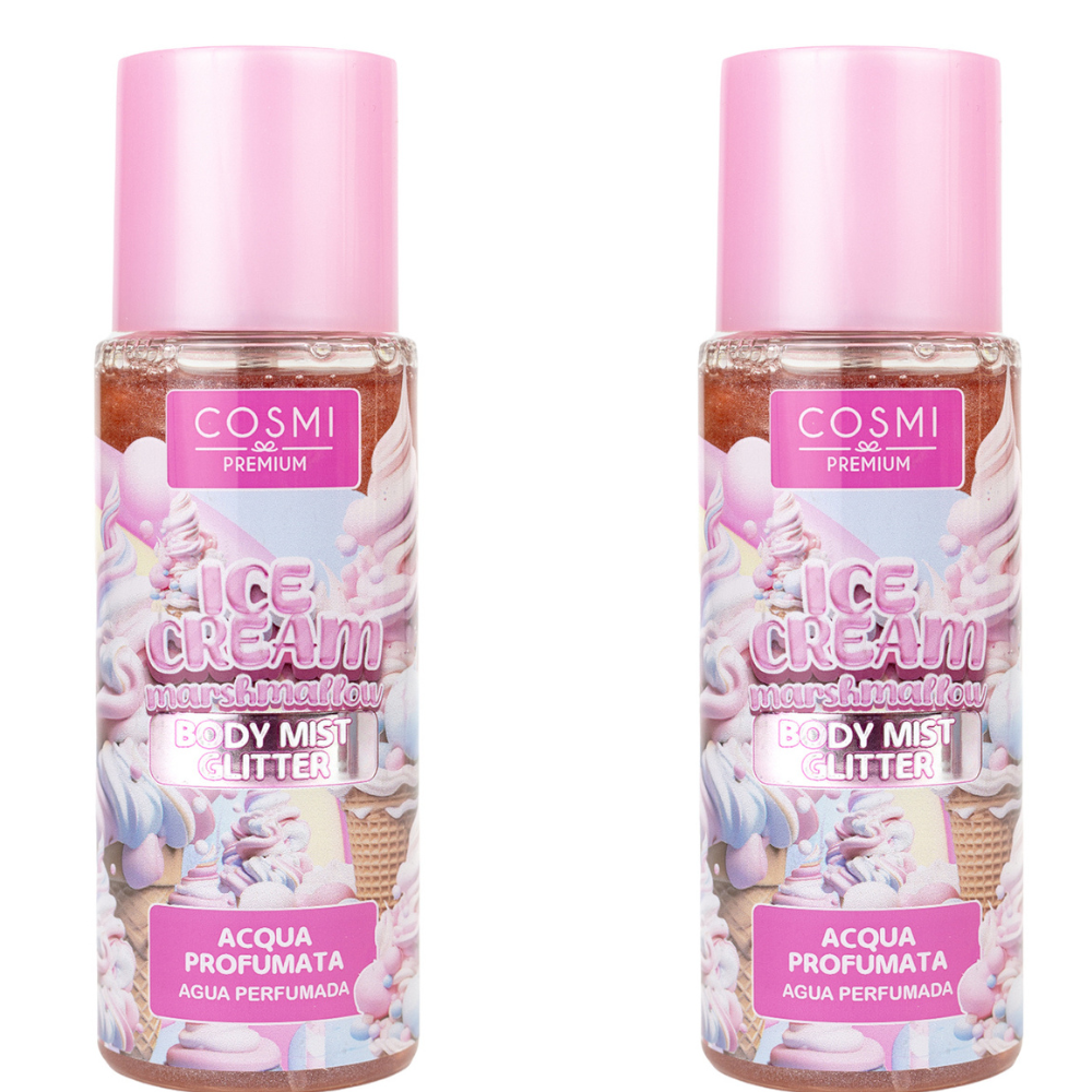 Marshmallow glitter body mist σε ροζ girly συσκευασία