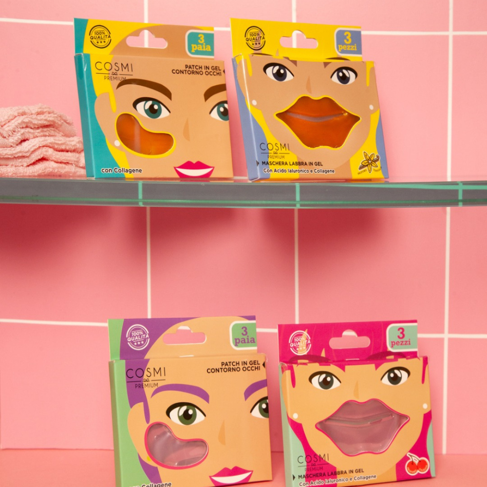 Ροζ μάσκα χειλιών gel με κολλαγόνο και υαλουρονικό οξύ