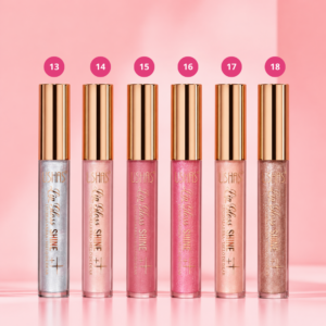 Gloss χειλιών με shimmer που προσφέρει εκτυφλωτική λάμψη, απαλή υφή και 6 λαμπερές αποχρώσεις για μοναδικό glossy αποτέλεσμα.