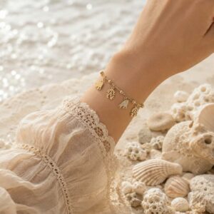 Βραχιόλι Coral Charms Gold από Ανοξείδωτο Ατσάλι