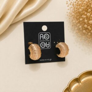 RO Accessories Σκουλαρίκια Chunky Ribbed Hoop Gold