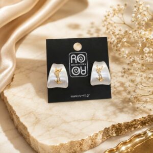 RO Accessories Σκουλαρίκια Monogram Ασημί