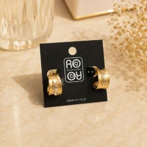 RO Accessories Σκουλαρίκια Monogram Δίχρωμα