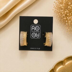 RO Accessories Σκουλαρίκια Crystal Hoop Gold